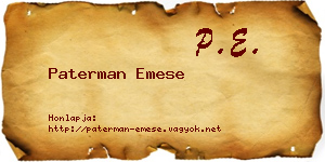 Paterman Emese névjegykártya